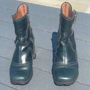 John Fluevog Hi Together Nico Boots Womens size 7 Petrol